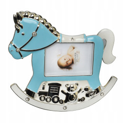 Ramka na zdjęcie dziecka. Niebieski konik