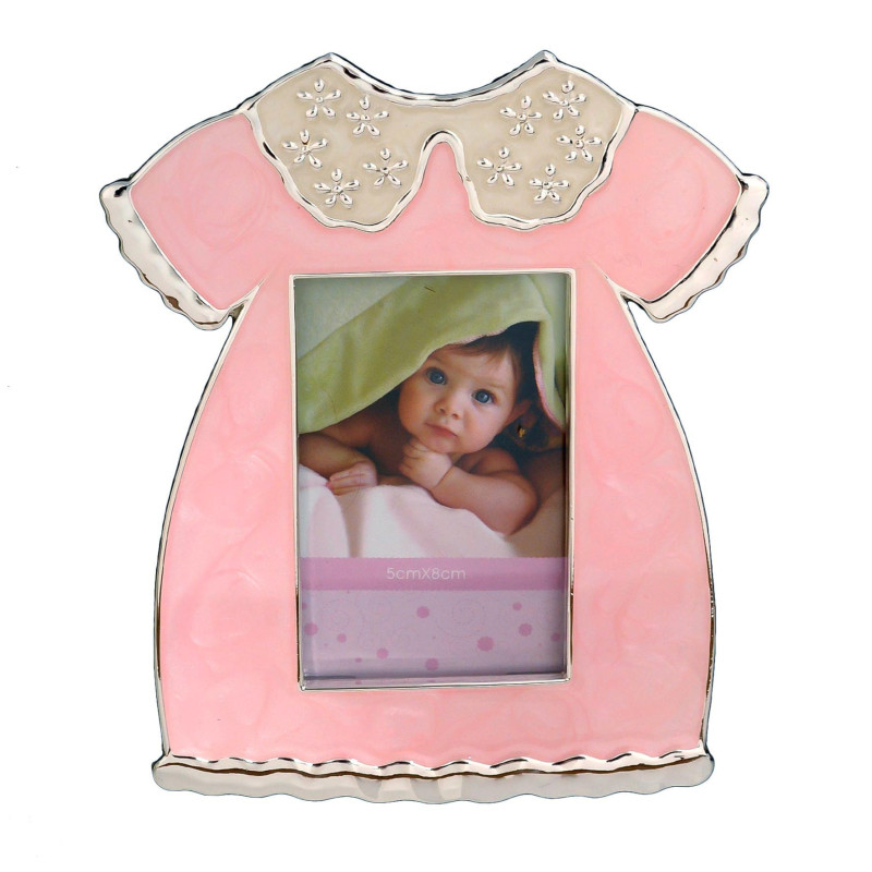 Ramka na zdjęcie dziecka. Różowa sukieneczka