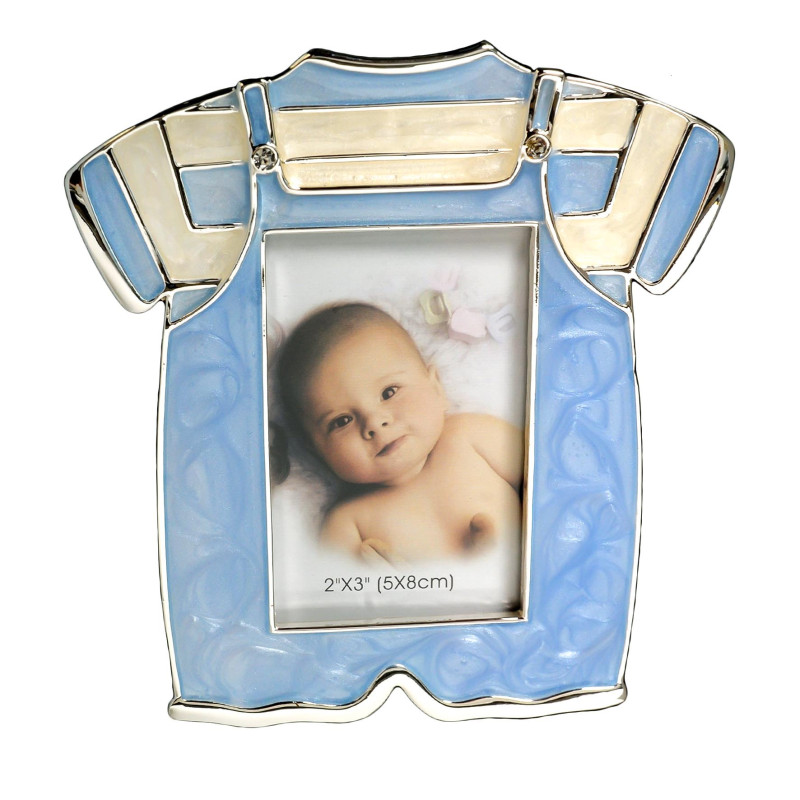 Ramka na zdjęcie dziecka. Niebieskie ubranko